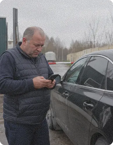 водитель у автомобиля