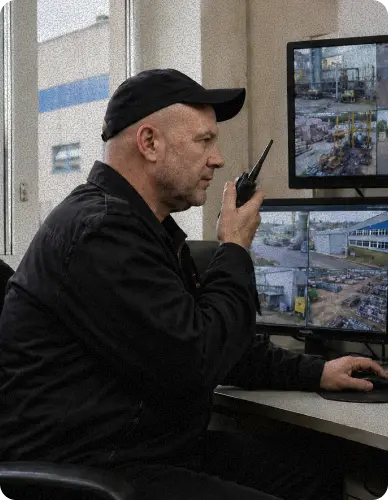 Охранник с радиостанцией